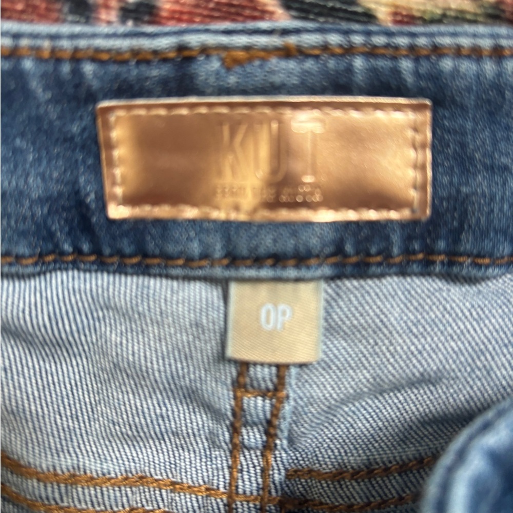 KUT FROM THE KLOTH Flare “Meg Fab Ab” Wide Leg Blue Jeans (Petite!) - Picture 6 of 15